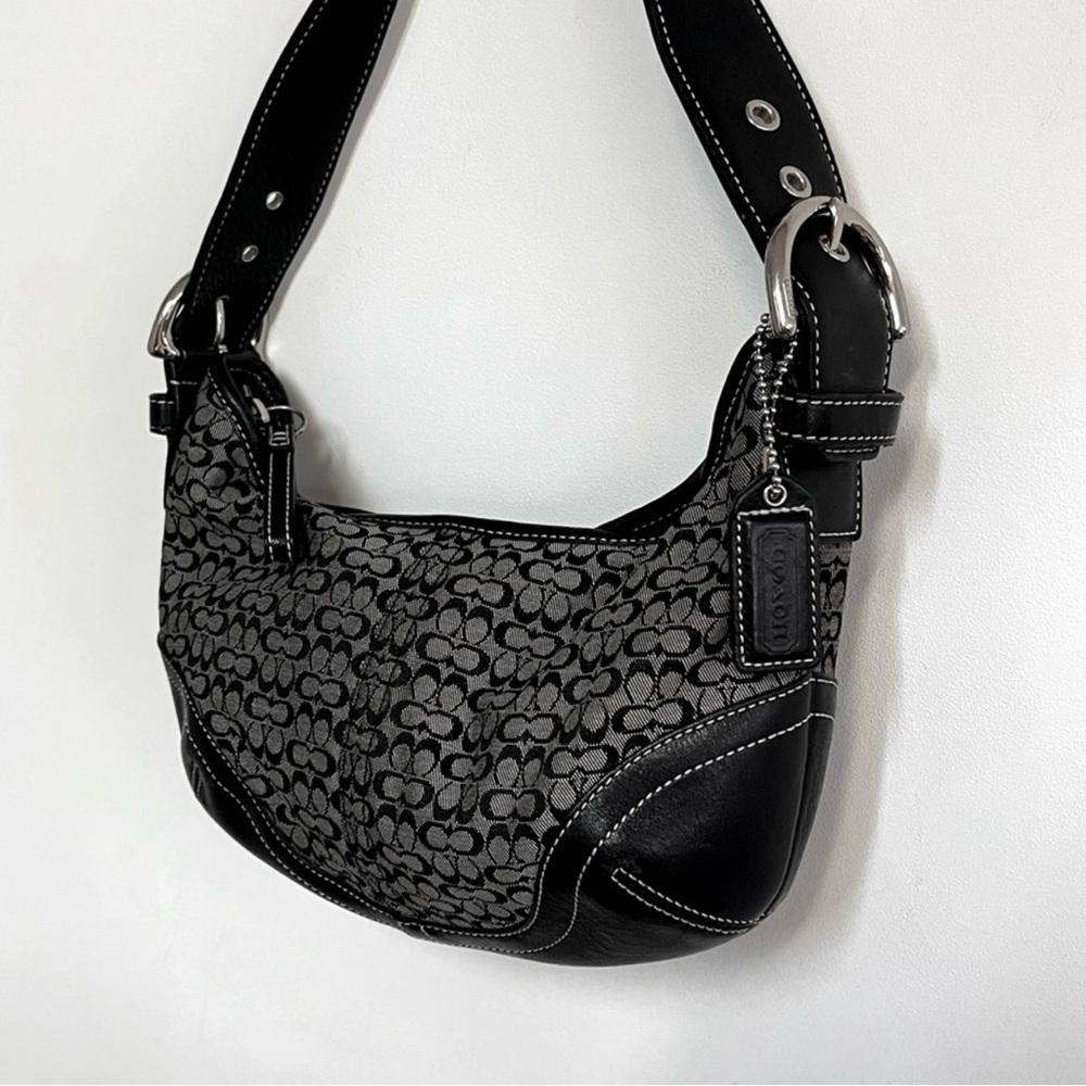 Y2K Vintage Coach Soho Black Signature Canvas Hobo Bag